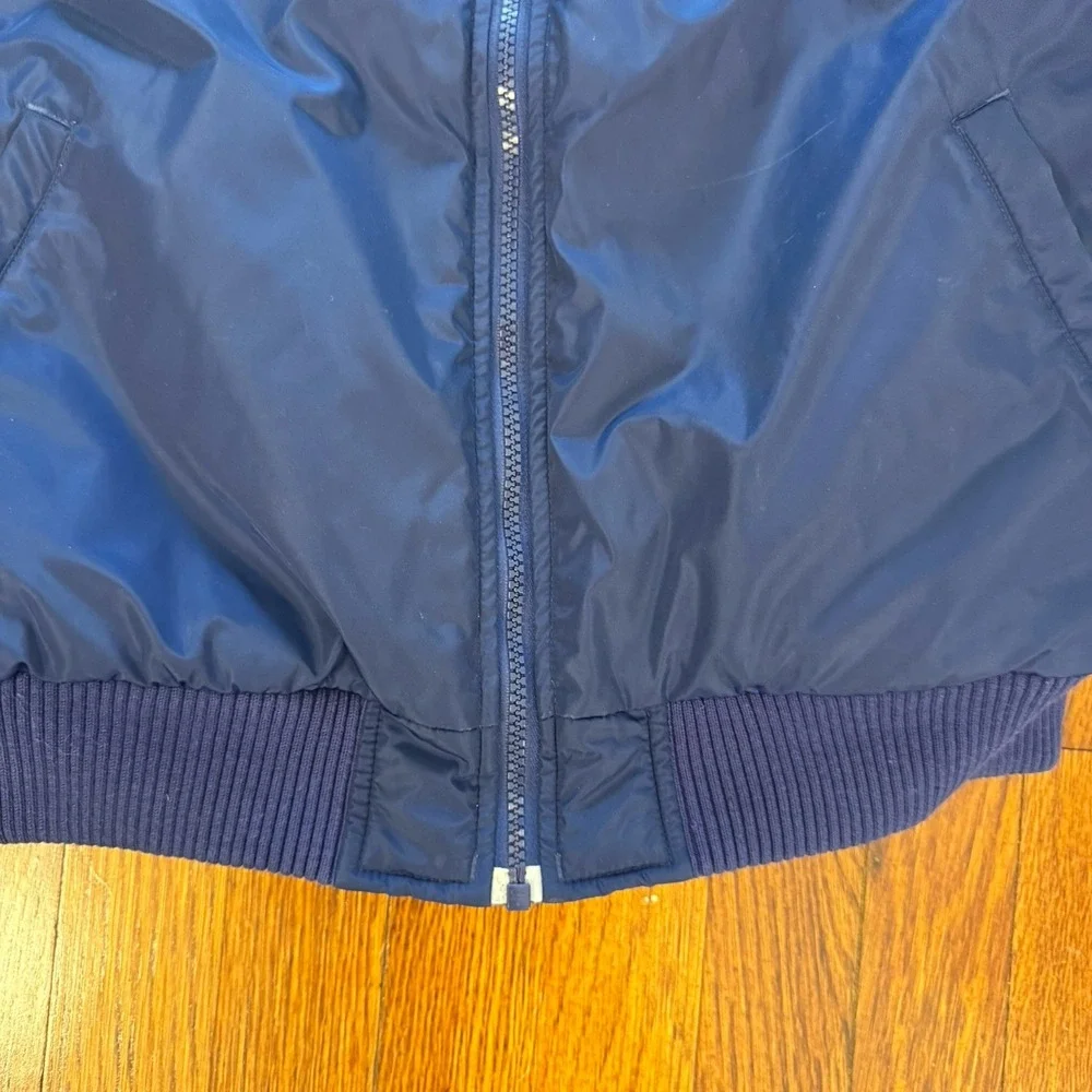 VINTAGE adidas Men's 90s Reversible Hooded Puffer Jacket Navy Blue Size S/M